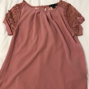 blush lace blouse